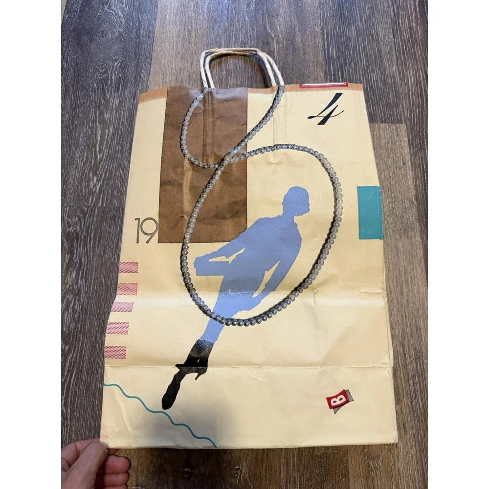 Set Of Vintage Bloomingdales Shopping Bag, 1984, Gene Grey, Clothes Tie Necklace